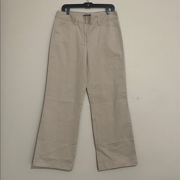 Lands' End Khaki Trousers mid rise wide leg women 10 casual office retro school - Picture 8 of 8